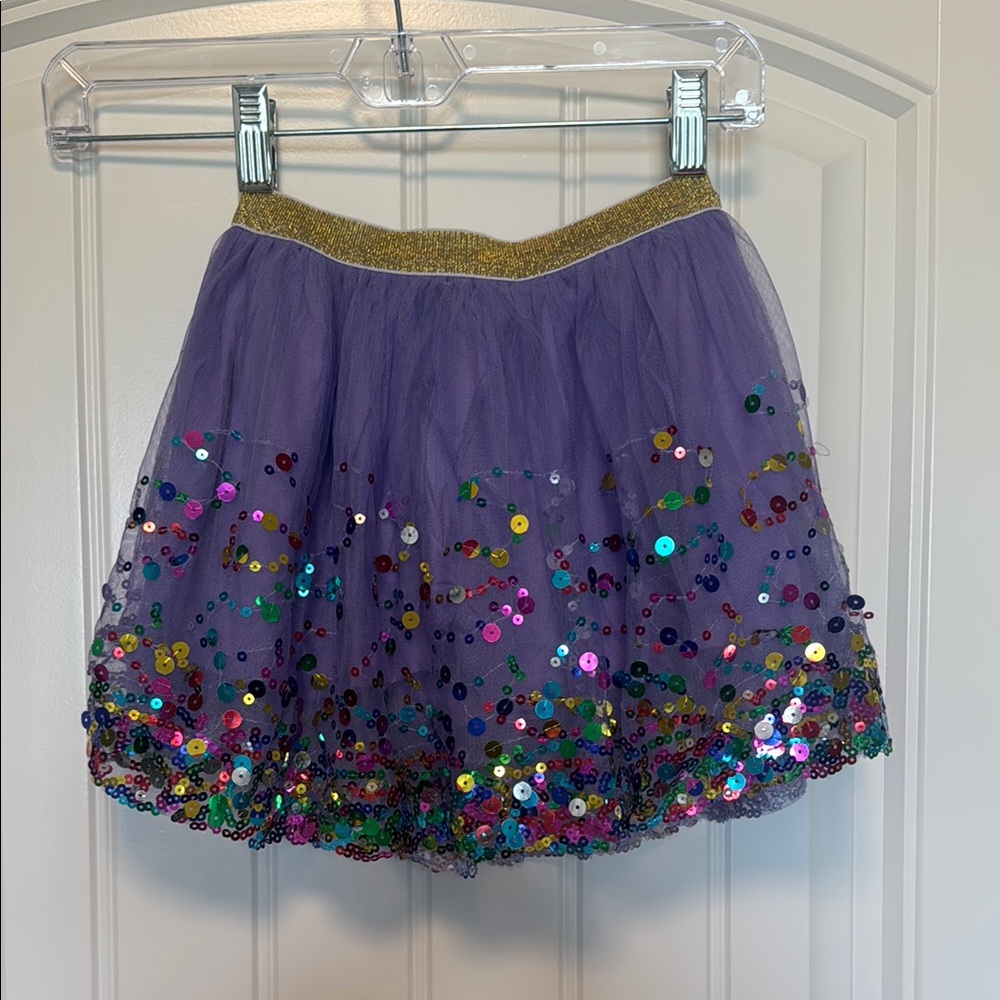 Sweet Wink Boutique Purple Sequin Embellished Skirt Girls 4-6